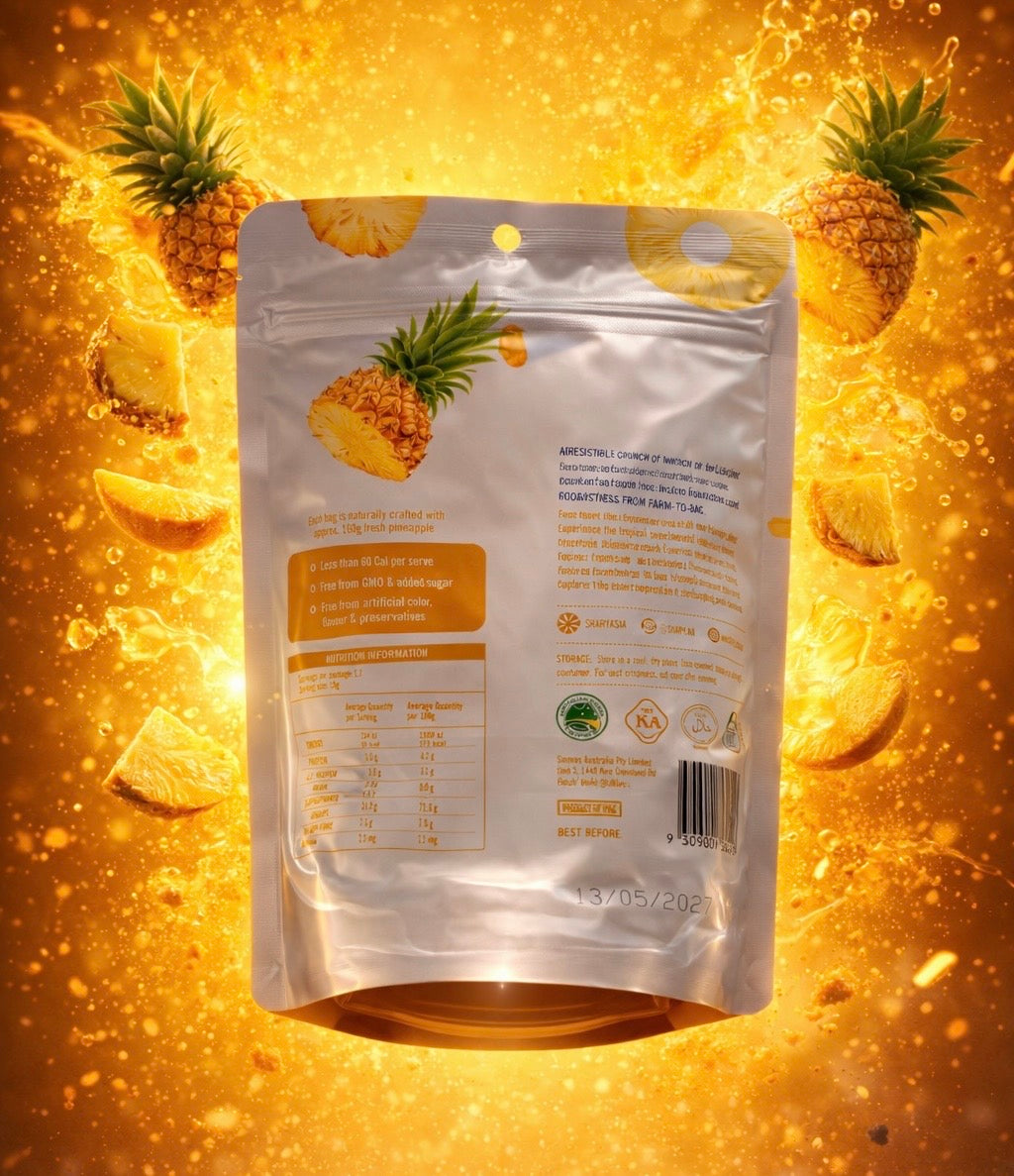 Freeze dried Ananas zakje - Delixo 