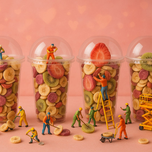 4 bakjes Mixed Fruit  Freeze-Dried
